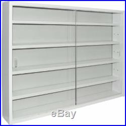 Display Cabinet Glass Wood Case Storage Shelf Shelves Home Furniture Wall Decor