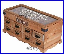 Display Case Box Wood Vintage Deckeltruhe Drawers Box With Glass Lid New