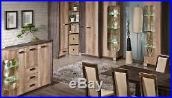 Display Case Cupboard Glass Wardrobe Cabinets Shelf Wood Living Room Furniture