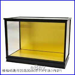 Doll Case Glass Hina May With Door Wood Grain 10 Black Width Frontage 45 Depth