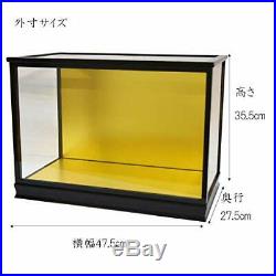Doll Case Glass Hina May With Door Wood Grain 10 Black Width Frontage 45 Depth