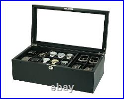 Elegant Wooden Organizer Perfect Holiday Gift for Watches, Belts & Jewelry