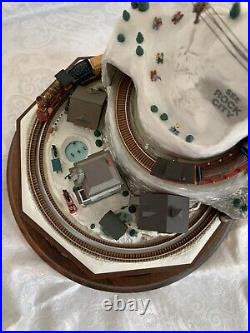 Enesco Town Trains Winter Wonderland-action, lights, music with glass/wood case
