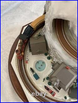 Enesco Town Trains Winter Wonderland-action, lights, music with glass/wood case