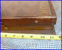 Esterbrook Radio Pen Nib Case Wooden with glass hinged cover 12 compartments