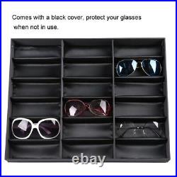 Eyeglasses Display Stand Holder Storage Box Organizer Black 18 Grids 47376cm