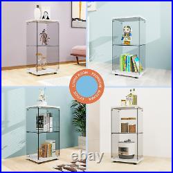 FANYUSHOW Glass Display Cabinet for Collectibles, White Glass Display Case, 2