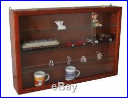 Figurine Display Case in Cherry Wood with Glass Shelves