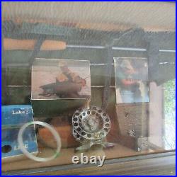 Fishing History Museum 27x12x 5 Display Case Shadow Box Diorama Bass Trout Fly