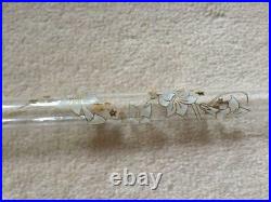 Flute Hall Crystal Glass Wood Case Inline White Lily D tone 0301 Made in USA