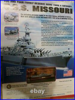 Franklin Mint Battleship U. S. S. Missouri BB-63 in Glass and Wood Display Case