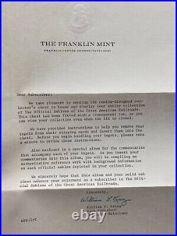 Franklin Mint Display Case For Emblems Great American Railroad Sterling Ingots