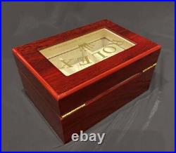 Free UK ROLEX Display Case 3 Pieces Rolex Cherry Wood Glass Top Watch Box Rare