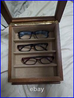 Frontgate Agresti Italy Briarwood Eyeglasses/Sunglasses Glass Top Display Box
