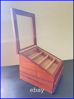Frontgate Agresti Italy Wooden Display Jewelry Box Glass Lid Drawer