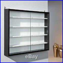 Glass Display Cabinet Case Shelf Storage Collectors Furniture Room Wall Decor UK