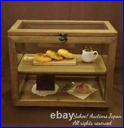 Glass Shelf Showcase Cabinet Antique Tool Samples Case Food Made Of Wood Display