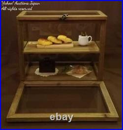 Glass Shelf Showcase Cabinet Antique Tool Samples Case Food Made Of Wood Display