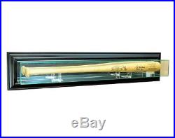 Glass Wall Mount Baseball Bat Display Case With Uv Protection Black Wood Frame