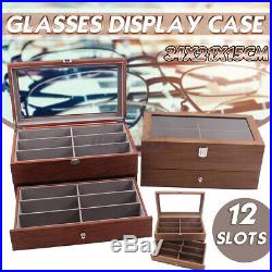 Glasses Display Case Grids Storage Box Jewelry Collection Organiser Holder Gift