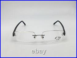 Glasses Frame Flair 631 873 Rimless Blue Wood Look Titanium Size L + Case