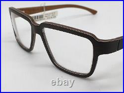 Glasses W-Eye Papilio Robin 0195 Wood Glasses Italy Dark Size L New + Case