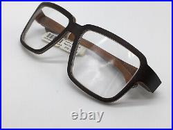 Glasses W-Eye Papilio Robin 0195 Wood Glasses Italy Dark Size L New + Case