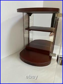 Grand Marnier Curio Cabinet Display Case Shelf Etched Glass Wood Custom Made