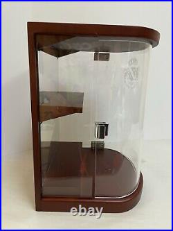 Grand Marnier Curio Cabinet Display Case Shelf Etched Glass Wood Custom Made