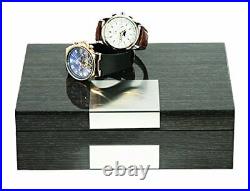 Grey Wood Watch Cufflink Case And Ring Storage Organizer Men's Jewelry Box