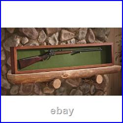 Gun Rifle Sword Display Case Wood Wall Mount Glass Panel Lid Cover Brand New