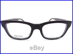 HUGO BOSS men's +1.50 Reading Glasses Matte Black Wood-Grain 51mm 0641 807