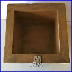 Handmade Wood Lock Box Glass Lid Display Case 10 Cube Shape Vintage Weathered