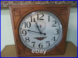 Harley Davidson Motor Cycles clock, Fowler Mfg Co. Wood cased glass faced