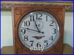 Harley Davidson Motor Cycles clock, Fowler Mfg Co. Wood cased glass faced