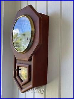 Heirloom Wall Clock Wooden Case 2 Winding Keys 31 Days Running Good Home Design