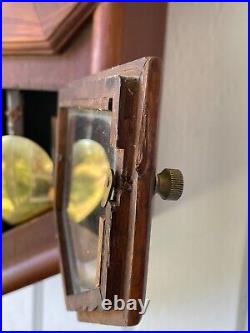 Heirloom Wall Clock Wooden Case 2 Winding Keys 31 Days Running Good Home Design