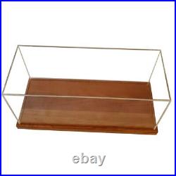 HomeRoots 11.38 Midsize Speedboat Wood and Glass Display Case in Brown/Clear