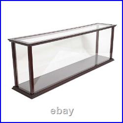 HomeRoots 9.5 Medium Cruise Liner Wood and Glass Display Case in Brown/Clear