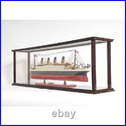 HomeRoots 9.5 Medium Cruise Liner Wood and Glass Display Case in Brown/Clear