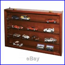 Hot Wheels Display Case in Cherry Wood with Glass Shelves
