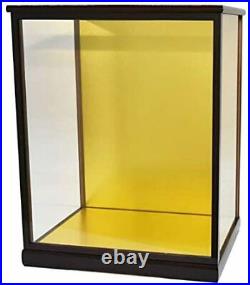 JAPAN Doll case using wood with door Width 36 Depth 27 Height 40 cm(glass size)