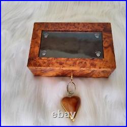 Jewelry Box, watch box, lockable thuya wooden burl Jewelry Box organizer with key