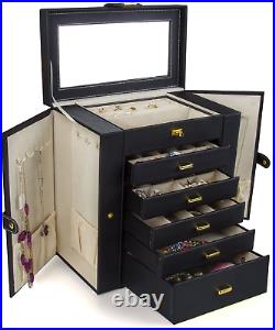 Kendal Huge Jewelry Box Jewelry Case with 6 Tier 5 Drawers Large Storage Capacit
