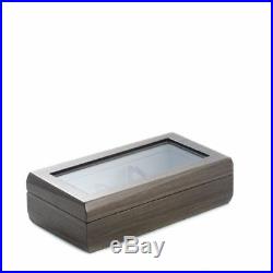 Lacquered Ash Wood Multi Eyeglass Case With Glass Top