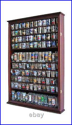 Large 144 Shot Glass Shooter Display Case Holder Wall Cabinet, UV Protection