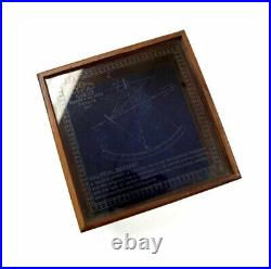 Large Brass Sextant 7.75 with Etched Glass Cover Display Wood Case Nautical Decor