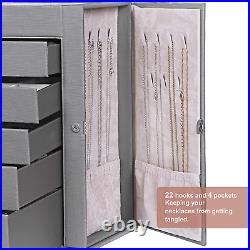 Large Jewelry Box 6 Tier Jewelry Organizer Box Display Storage Case Holder with