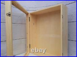 Large extra deep shadow box display case with glass door, wood memory box 20x16