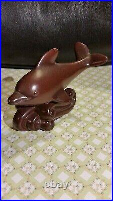 Lenox Assortment of 6 Dolphin Figurines in Glass, Metal, Wood In Display Case